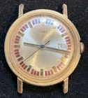 Vintage Timex With Gold And Brown Dial With Date Not Running For Parts