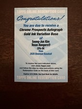 2026 Bowman  Seong-Jun Kim Gold Ink Redemption CPA-SK (Unused)