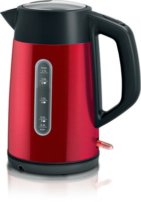 Bosch Wasserkocher 1,7l 2400W Edelstahl rot kabellos Kalkfilter TWK4P434
