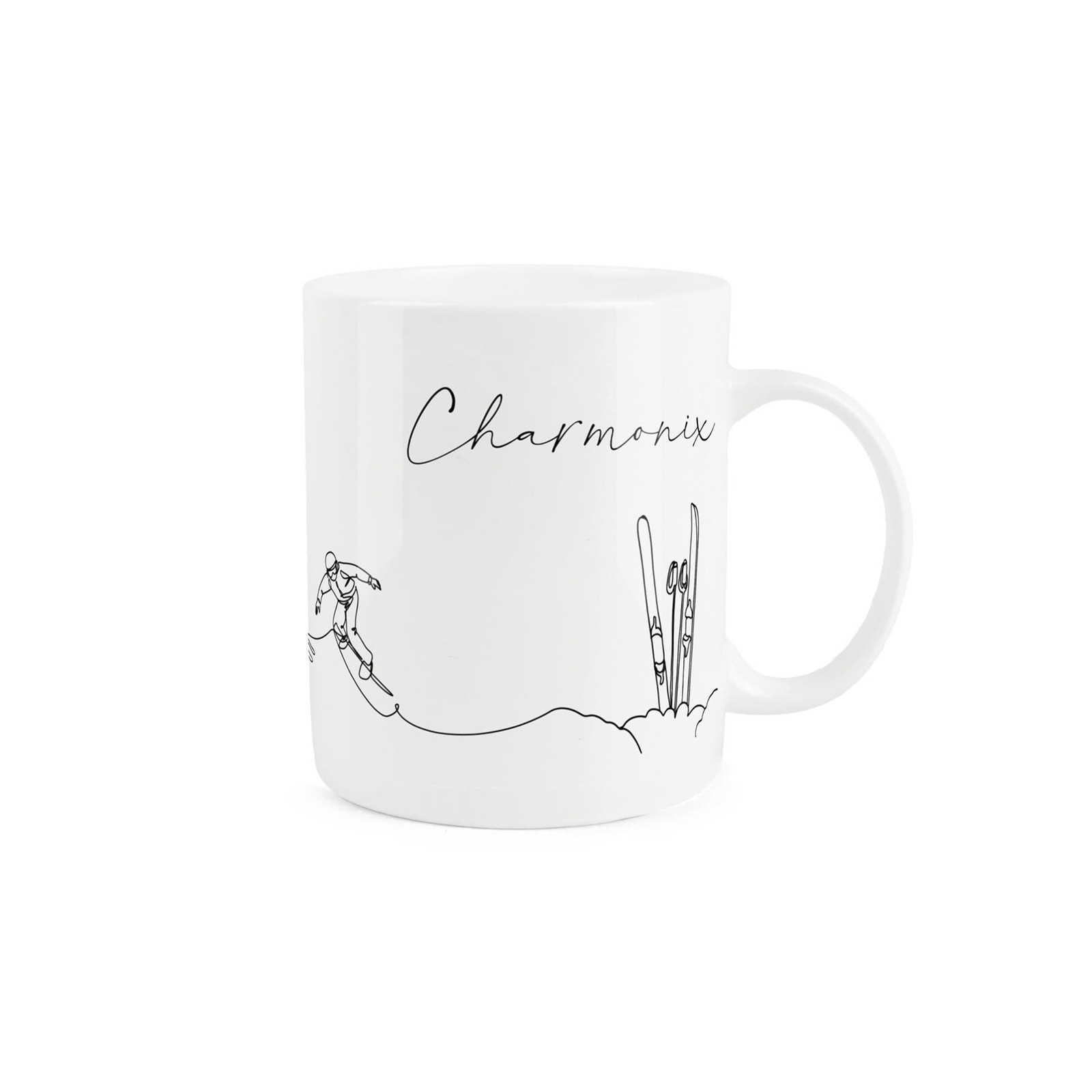 Winter Sports Mug - Charmonix Skiing Outdoor Sports Gift/Present Bone China Mug
