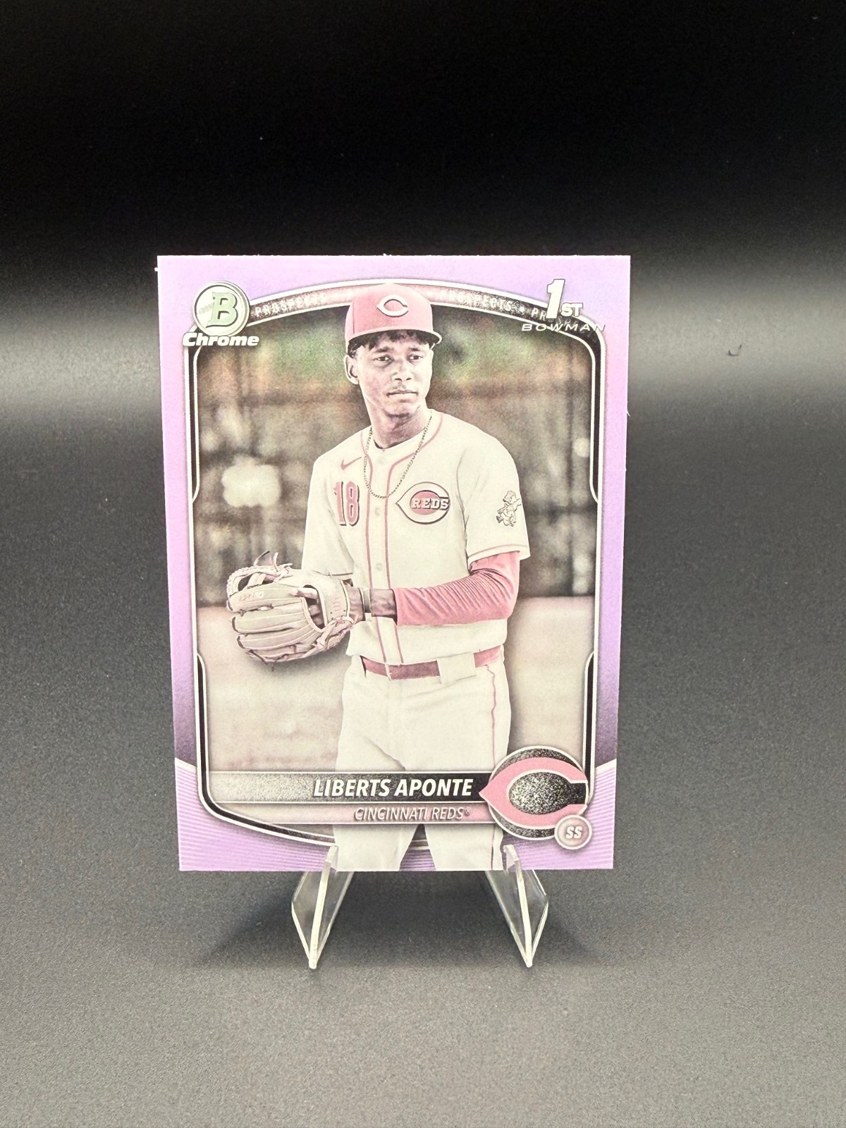 2025 Bowman Chrome Liberts Aponte Pearl Refractor 1st Bowman Reds