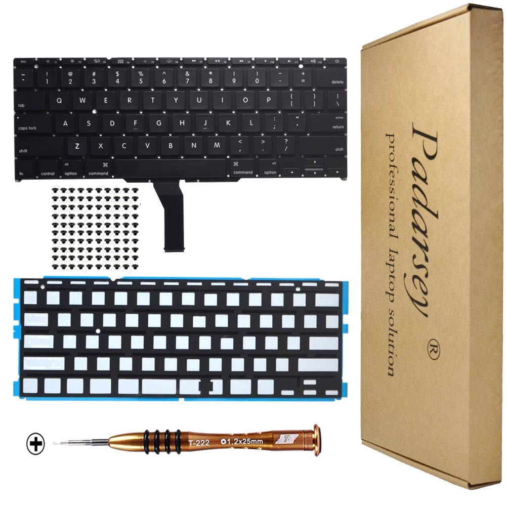 Padarsey Laptop Black US Backlit Backlight Keyboard Compatible for MacBook Air