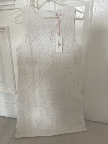 NWT Girls Vineyard Vines White Eyelet Patchwork Dress Size 14
