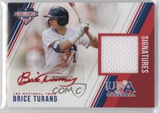 2018 Panini USA Baseball Stars & Stripes Red Ink /299 Brice Turang #30 Auto 0n64