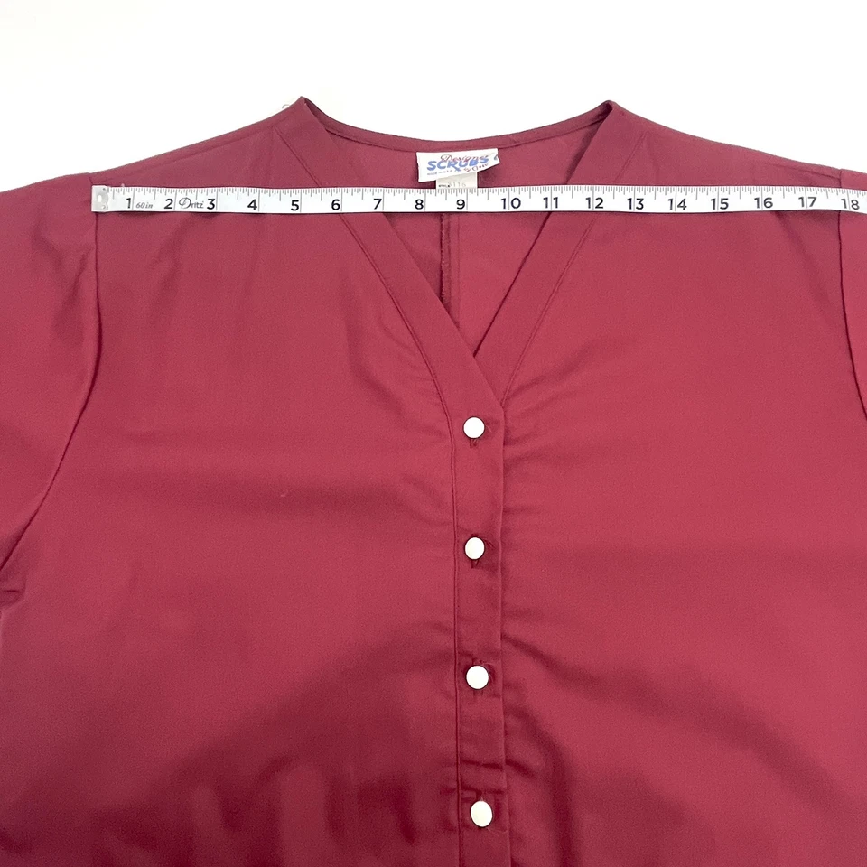 Pantalones Médicos Vintage Medianos Borgoña Granate Camisa Top Corto Diseñador Cresta Y2K Foto 4 de 4