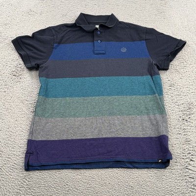 Nike Polo Shirt Mens Large Color Striped Sportswear Swoosh Sphere