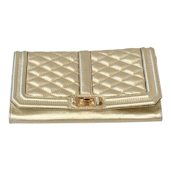 Bolso Bandolera Bolso de Hombro REBECCA MINKOFF Cuero Acolchado Love Peltre NUEVO Foto 2 de 4