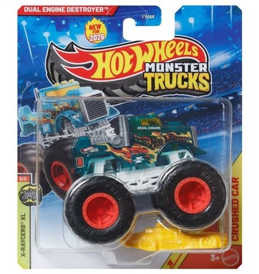 Monster Trucks Dual Engine Destroyer, X-Raycers XL 5/5 [Includes Crushed Car]...