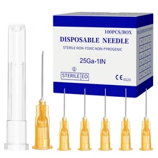 PENACUL 25Ga 25mm 1in Dispensing Luer Lock Needle,100Pack(25g 1in) 25G-25MM 