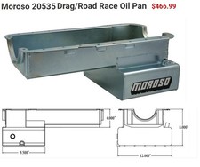 Moroso 20535 Oil Pan Front Sump Perfect For That Pintomustang Ii V8 Project