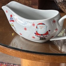 XMAS GRAVY BOAT WITH FATHER XMAS SNOWMAN ROBIN RAIN DEER PATTERN
