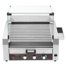 Uimoso Electric Hot Dog Roller Grill with 11 Rollers and Bun Warmer, 1950W