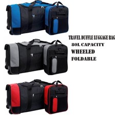 Reisetasche Gep&auml;cktasche 80L Koffer Sport Reisetasche auf Rollen faltbar Trolley