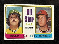 1974 Topps #339 All-Star Pitchers (Jim Hunter / Rick Wise) AS