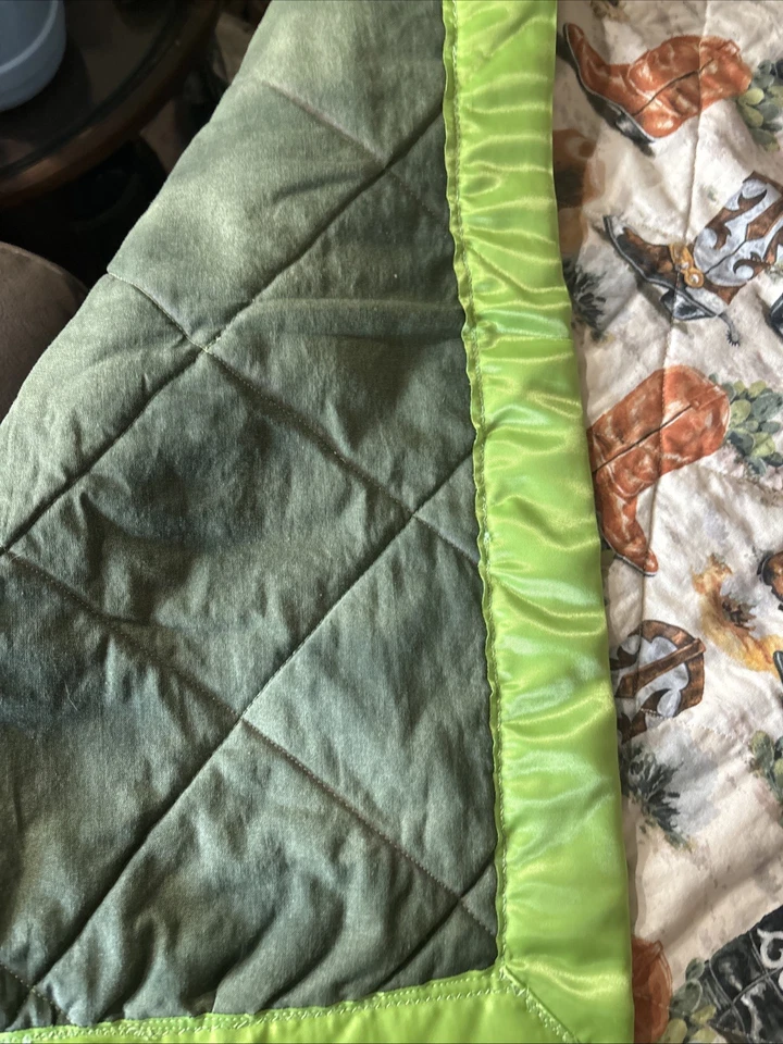 baby quilts handmade Cowboy Boots And Hats 46x37 - Image 4 of 4