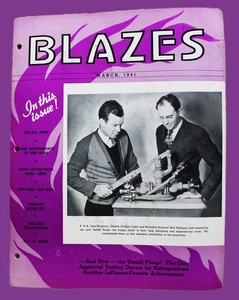 BLAZES MAGAZINE MARCH 1941 AMERICAN LA FRANCE FOAMLITE CORP FIREFIGHTING NEWS