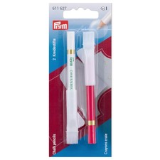 Schneiderkreide Stoffkreide Stift mit B&uuml;rste 2 Stk. wei&szlig; rosa Prym Kreidestift