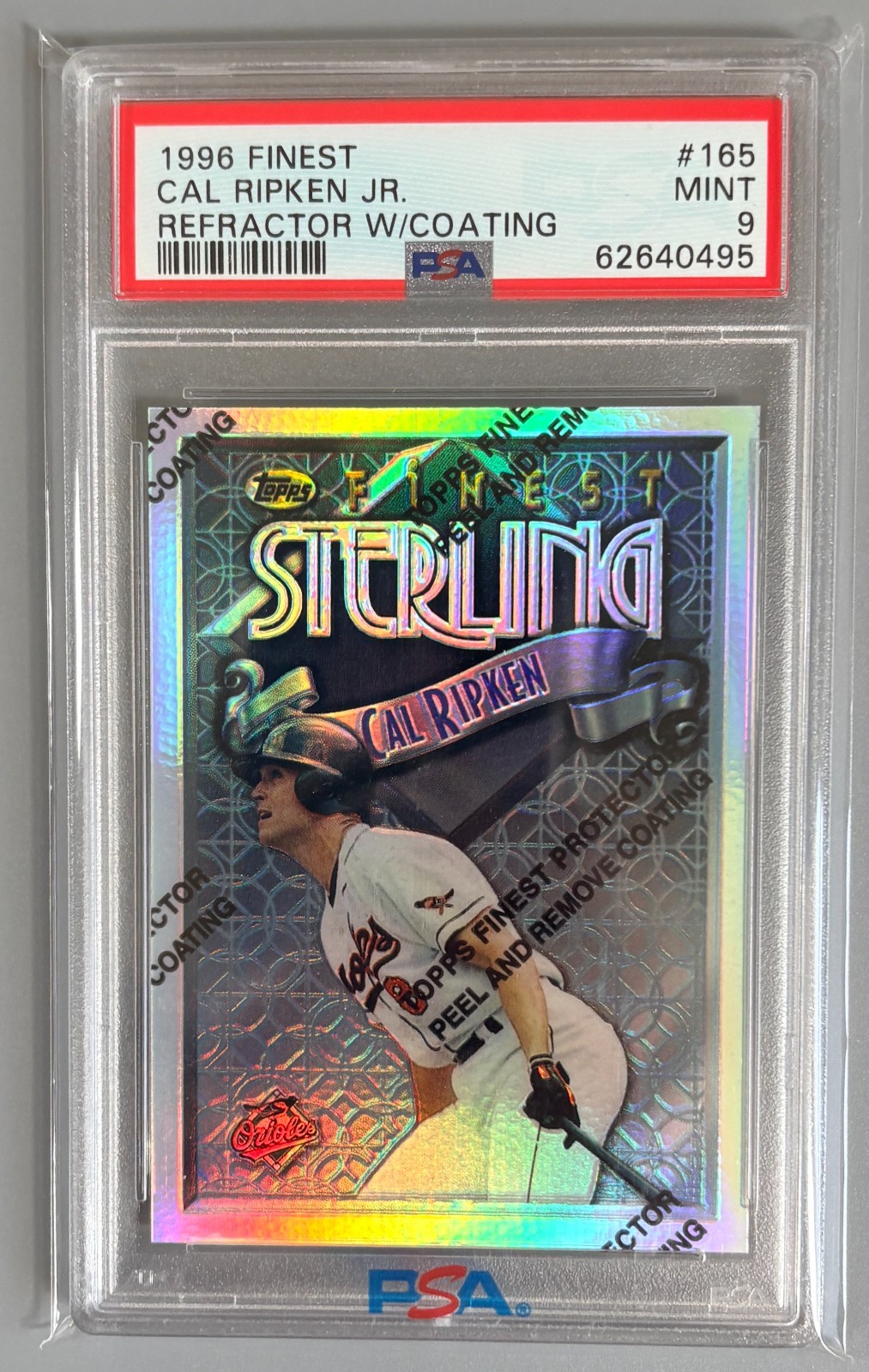1996 Cal Ripken Jr. Topps Finest Refractor w/Coating #165 PSA 9 Mint