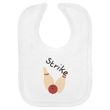 'Ten Pin Bowling' Soft Cotton Baby Bib (BI00060762)