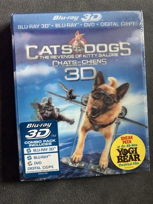 NEW SEALED Cats & Dogs-The Revenge of Kitty Galore 3D Blu-ray Disc + Blu-ray DVD