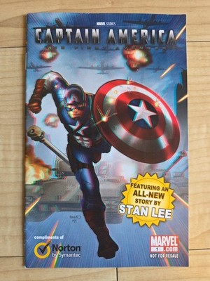 2011 Mini Promotional ''Captain America'' Comic from Norton. 3D Glasses Included.