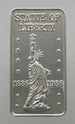 1/2 oz Silver Bar .999 Fine VINTAGE A. U. MINTING Statue of Liberty Freedom
