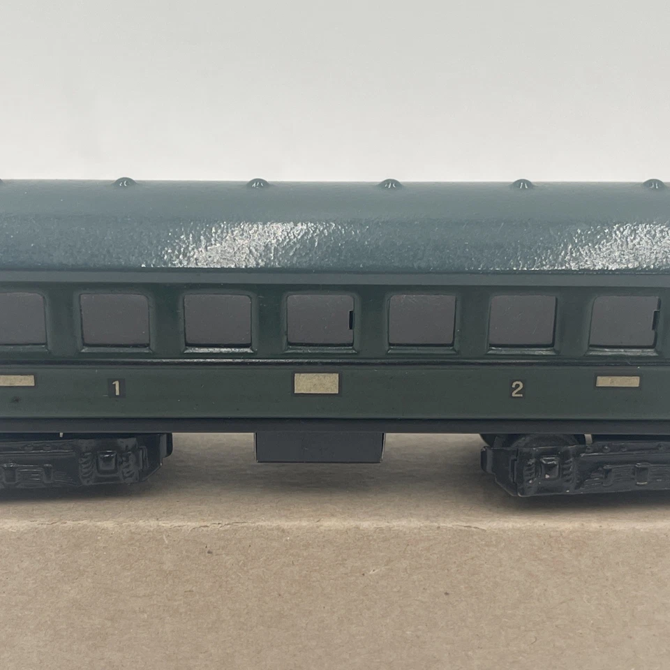 Coche autocar de pasajeros Marklin #341 clase de metal raro vintage 1/2 verde con techo gris Foto 3 de 4
