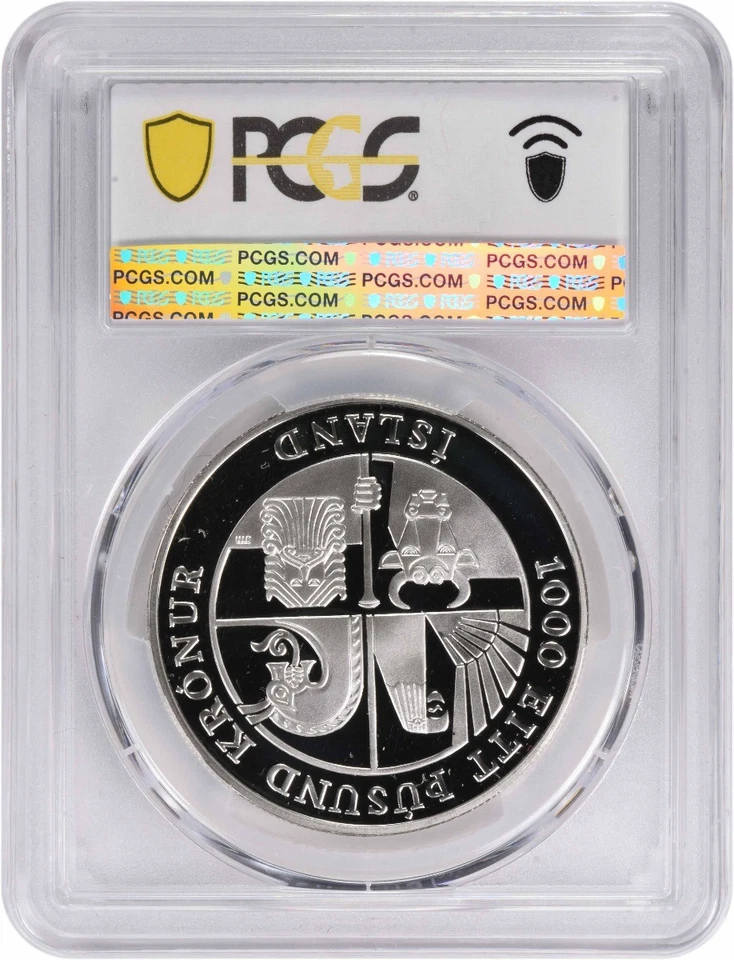 2000 Iceland Commemorative Silver 1000 K Kronur PR70DCAM PCGS Proof 70 DC - Image 2 of 2