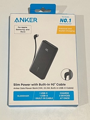 Anker Zolo 10K 22.5W w/ Built-In USB-C Portable Charger Battery Power Bank