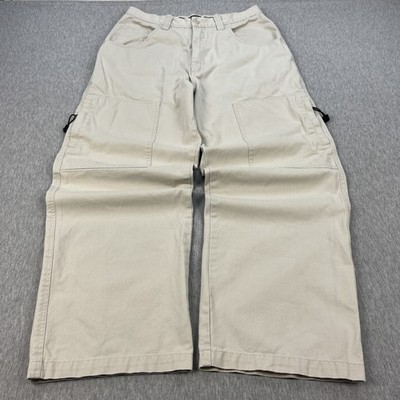 Vintage OTB One Tough Brand Cargo Pants Mens 34x32 *Fits 33x30 Ivory White Y2K