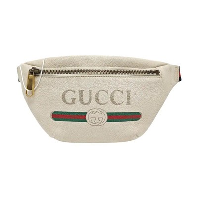GUCCI Print Bags Leather White Free Shipping | Duties Paid