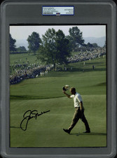 1962 Jack Nicklaus Signed U.S. Open Oakmont CC Photo First Major Win PSA Slab SI