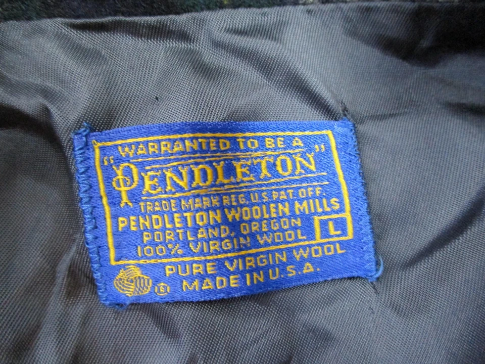 Blazer masculino vintage pendleton grande verde azul xadrez lã feito nos EUA jaqueta - Imagem 4 de 4