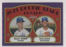 2021 Topps Heritage Hot Box Chrome Purple Refractor Brady Singer Nick Heath 4z8