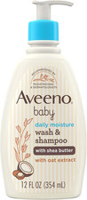 Aveeno Baby Daily Moisturizing 2-In-1 Wash Shampoo, Baby Body Wash Shampoo w