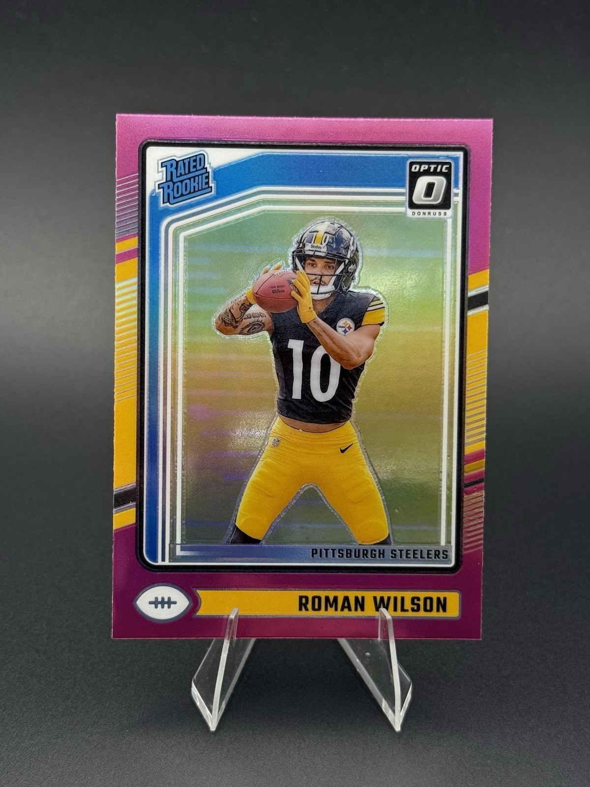 2024 Panini Donruss Optic - Rated Rookie Roman Wilson #285 Pink Prizm (RC)