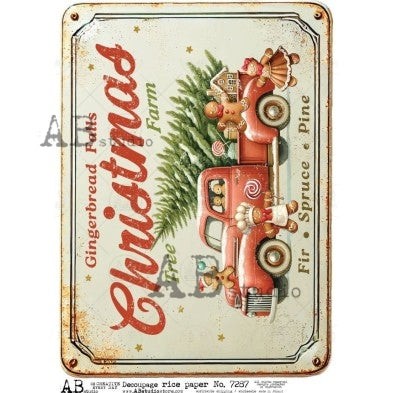 Gingerbread Farm #7287 | A4 Rice Paper | Paper for Decoupage | AB Studios