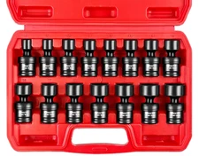 3/8" Drive Impact Universal Joint Socket Set, 15-Piece Metric Swivel (8-22mm)