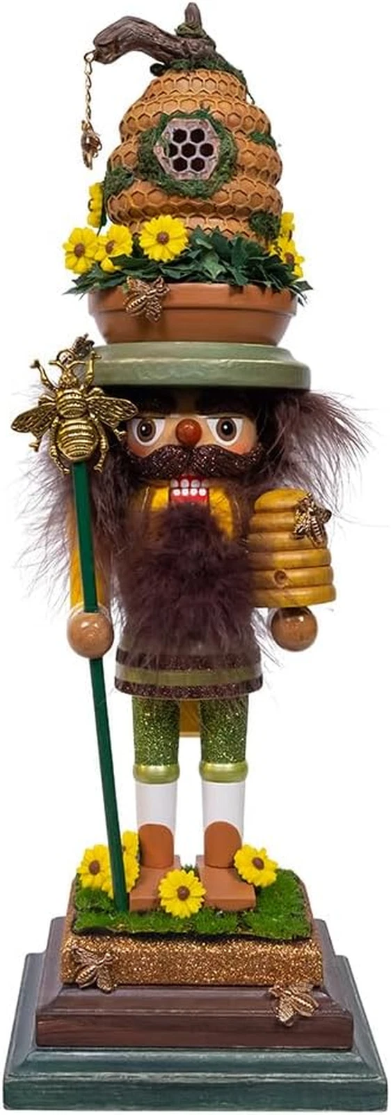 Kurt Adler 15" Bee Keeper Nutcracker - Charming Holiday Decor Piece