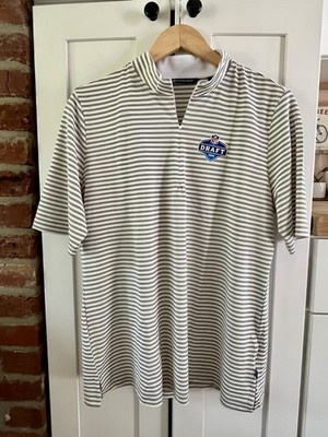 Cutter & Buck NFL Draft 2024 Gray/White Striped SS Quarter-Zip Shirt XL