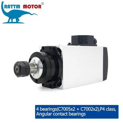 RATTM MOTOR 【UK】3KW 220V Square Air-cooled spindle motor ER20 18000rpm 300Hz For CNC Milling