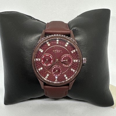 Fossil BQ3285 Modern Sophisticate Multifunction Wine Leather Watch Fossil Women main image 2