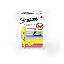 Sharpie Tank Highlighters, Chisel Tip, 12 Count Pack of 1 , Yellow