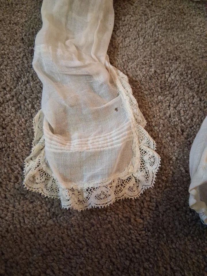 古董维多利亚花边刺绣白色衬衫 M 码浪漫 — 第 3/4 张图片