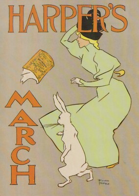 HARPER'S MARCH - EDWARD PENFIELD ILLUSTRATION REPRODUKTION POSTKARTE WERBUNG