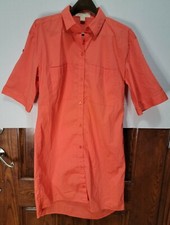 MICHAEL KORS Womens Button Up Boho Peach Collared Dress Size M