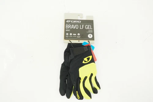 New! Giro Bravo LF Gel Full Finger Cycling Gloves Size Small (6) Black/Fluo