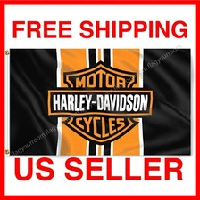 Harley Davidson HD Flag 3x5 ft Banner 48 Logo Garage Wall Sign FREE Shipping