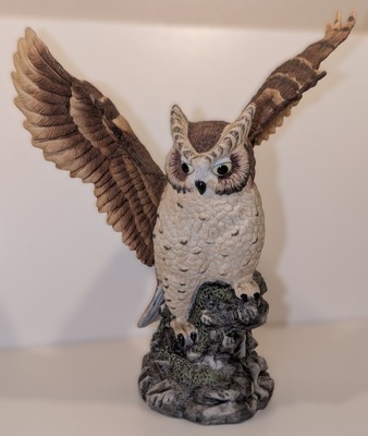 Great Horned Owl Regency Giftware Wings Spread Vintage 1993 JSC   12  H