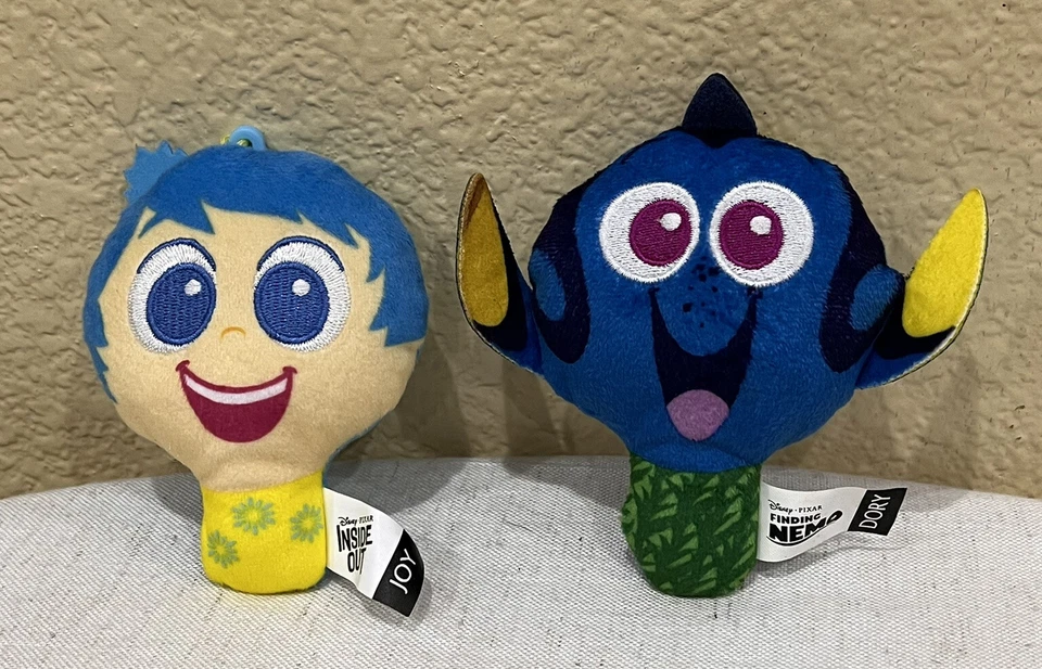 Disney Plush McQueen Mike Monster Jack Incredibles Dory Nemo & Joy Keychain LOT - Image 3 of 4